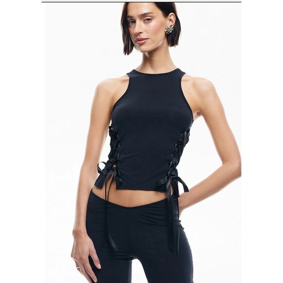 LIONESS Bisous Lace-Up Top XL NWT - Picture 1 of 5
